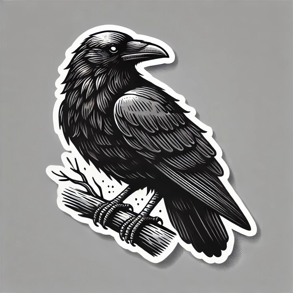 Vinyl sticker: The Raven Sticker Decal for Laptop, Wall, Car, Window, Bumper, Waterproof Vinyl Truck Auto Water Bottle Design