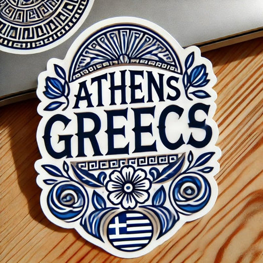 Vinyl sticker: Athens Greece Decorative Floral Sticker for Laptop, Wall, Car, Window, Bumper, Decal, Truck, Waterproof, Auto, Water Bottle