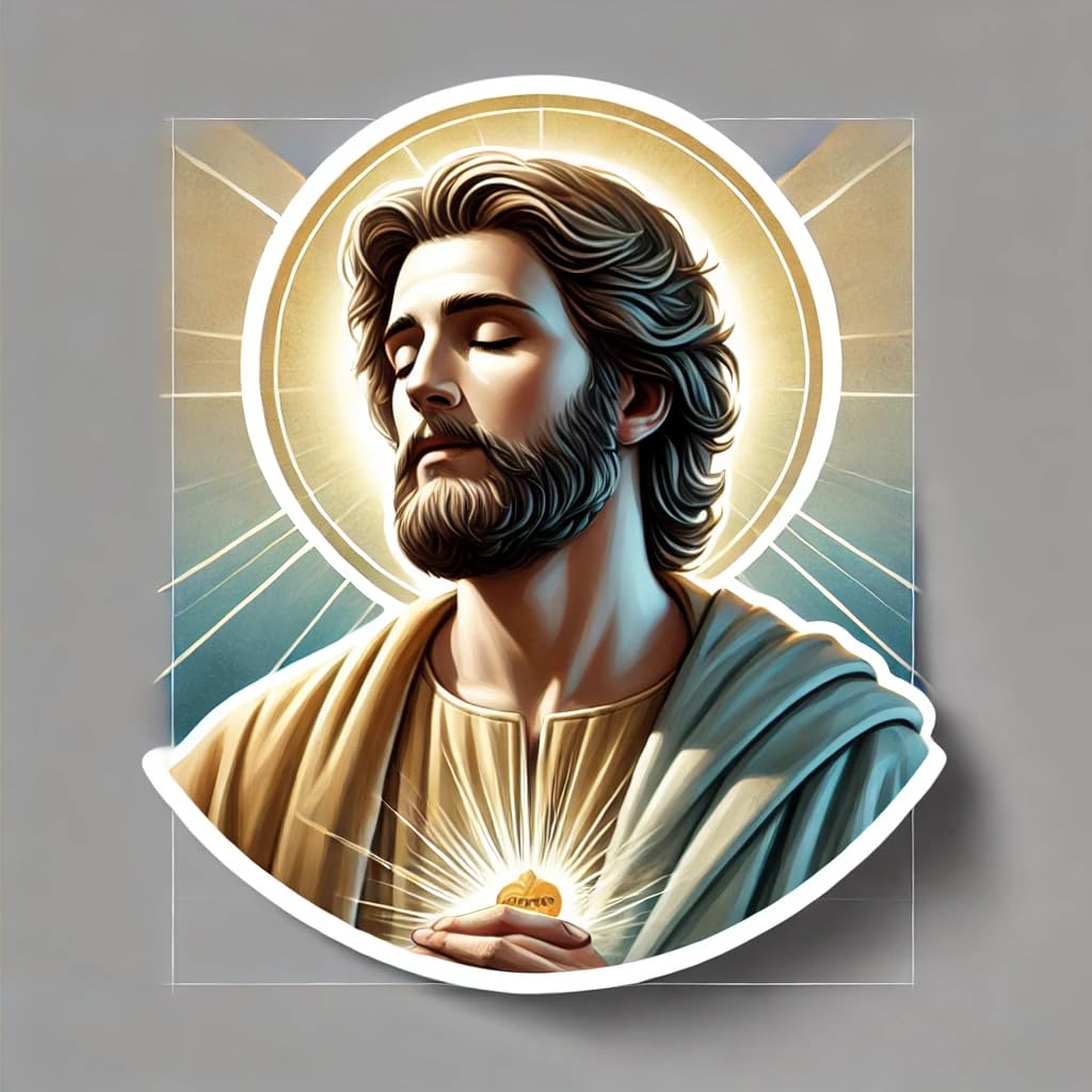 Vinyl sticker: Religious Sticker Saint Judas Praying for Laptop Wall Car Window Bumper Truck Waterproof Auto Water Bottle