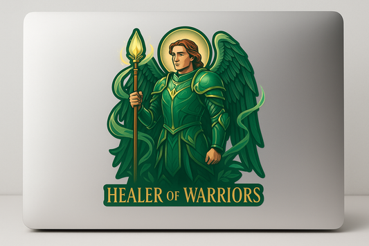Archangel Raphael Healer Warriors Sticker Decal Vinyl Laptop Car Window Bumper AUTO Bottle Water Bottle Helmets Waterproof