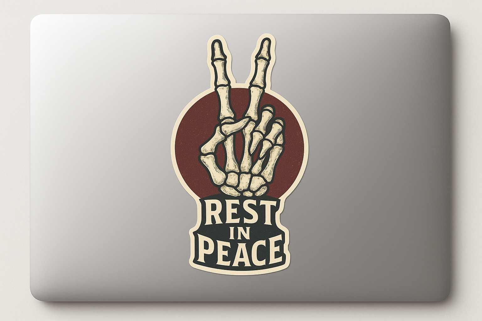 Skeleton Hand Peace Sign Sticker Decal Vinyl Laptop Car Window Bumper AUTO Water Bottle Helmets Waterproof