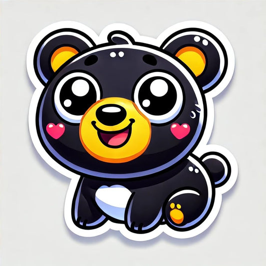 Vinyl sticker: Cartoon Louisiana Black Bear Vinyl Sticker – Fun & Cute Decal for Car, Laptop, Window, Bumper, Truck, Water Bottle (4)