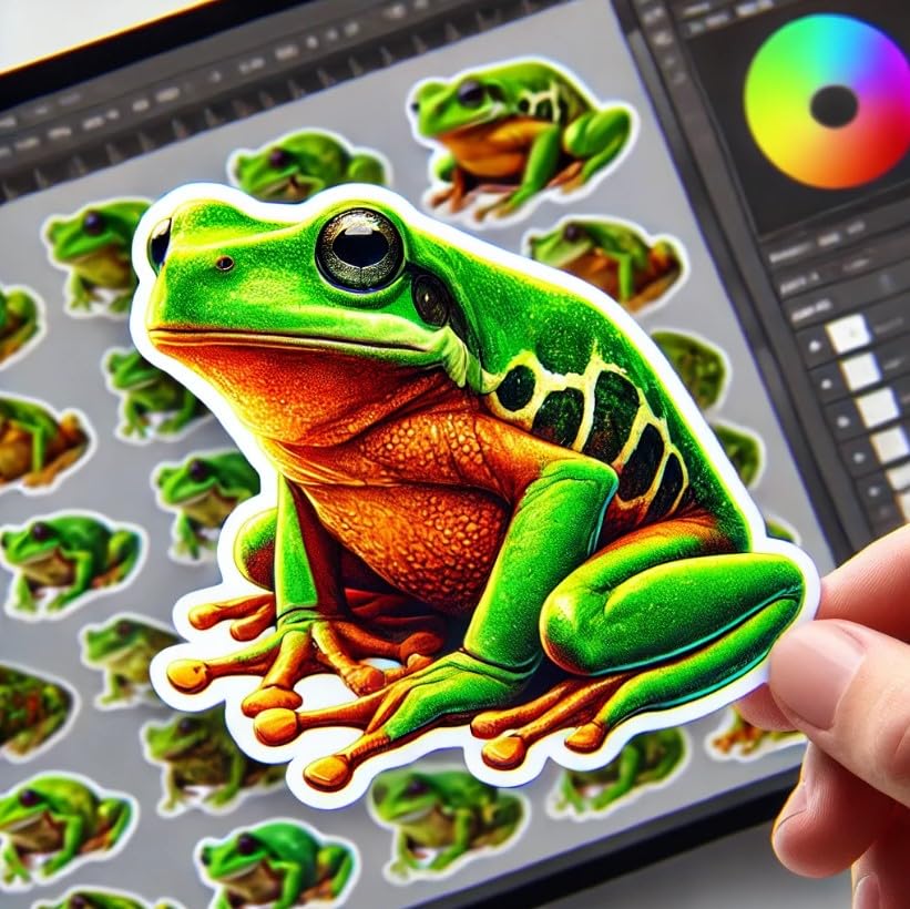 Vinyl sticker: Vibrant Tree Frog Sticker for Laptop, Wall, Car, Window, Bumper, Truck, Waterproof Decal - Realistic Design (6)