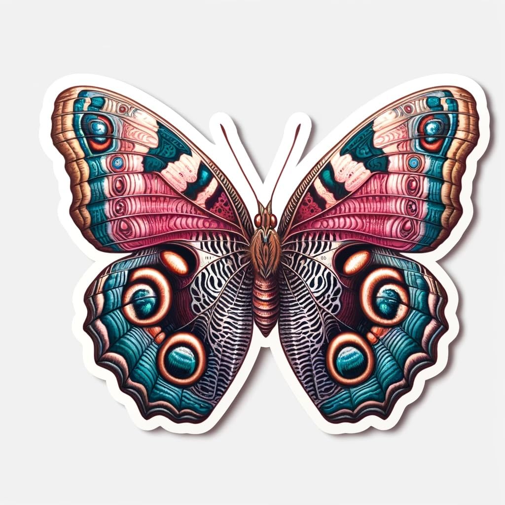 Vinyl sticker: Realistic Butterfly Sticker for Laptop, Wall, Car, Window, Bumper, Waterproof Decal for Trucks and Water Bottles