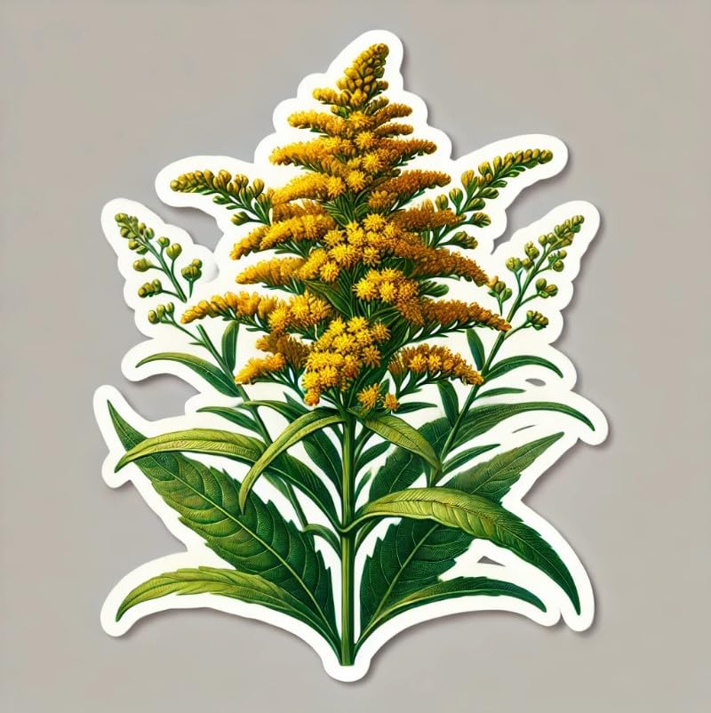 Vinyl sticker: Solidago Gigantea Nebraska State Flower Vinyl Laptop Wall Car Window Bumper Sticker Decal Truck Waterproof Auto Water Bottle (6)
