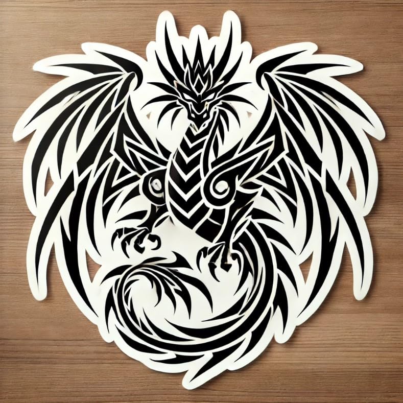 Vinyl sticker: Tribal Dragon Car, Laptop, Wall, Window, Bumper Sticker – Waterproof Vinyl Decal for Trucks, Autos, Water Bottles