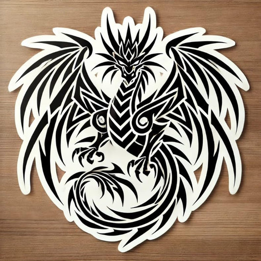 Vinyl sticker: Tribal Dragon Car, Laptop, Wall, Window, Bumper Sticker – Waterproof Vinyl Decal for Trucks, Autos, Water Bottles