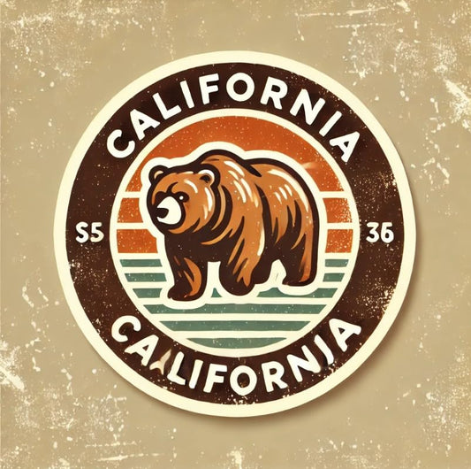 Vinyl sticker: California Grizzly Bear Vintage Laptop Wall Car Window Bumper Sticker Decal Truck Waterproof Auto Water Bottle