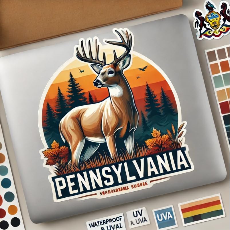 Vinyl sticker: Wildlife White-Tailed Deer Vinyl Sticker for Laptop, Wall, Car, Window, Bumper, Decal, Truck, Waterproof, Auto, Water Bottle