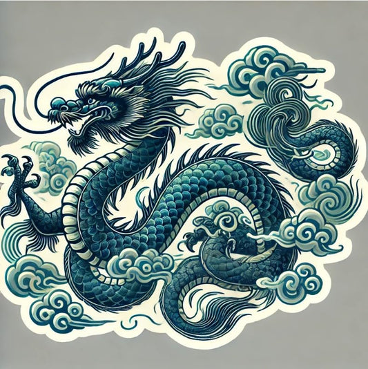 Vinyl sticker: Asian-Style Dragon Car, Laptop, Wall, Window, Bumper Sticker – Waterproof Vinyl Decal for Trucks, Autos, Water Bottles