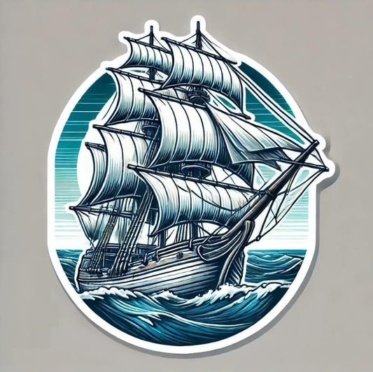 Vinyl sticker: Set Sail Nautical-Themed Sticker for Laptop, Wall, Car, Window, Bumper, Waterproof Decal for Truck, Water Bottle, Auto, and Boat