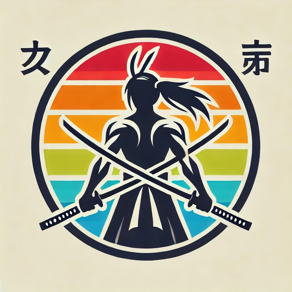 Vinyl sticker: Vibrant Samurai Warrior Silhouette Logo Sticker for Laptop, Wall, Car, Window, Bumper, Truck, Waterproof Auto Water Bottle (6)