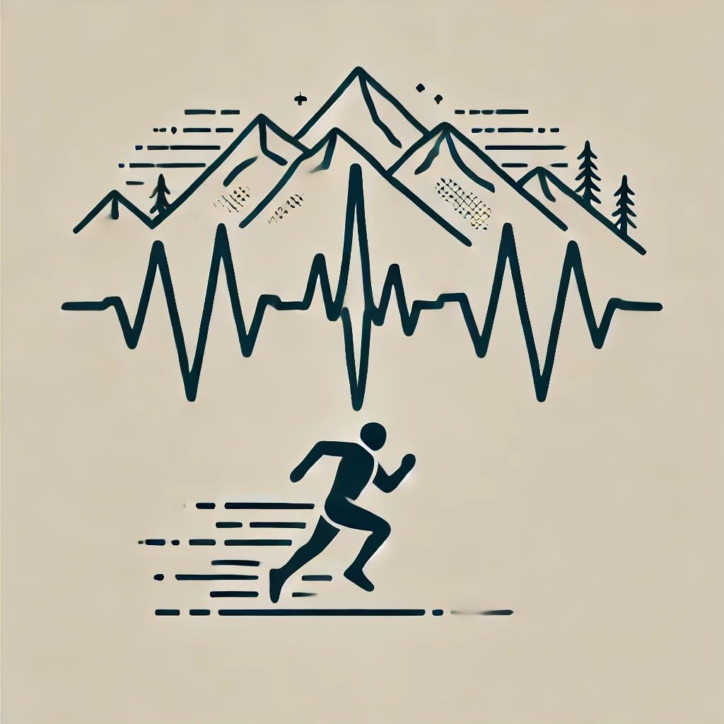 Vinyl sticker: Simple Heartbeat Mountain Runner Decal for Laptop, Wall, Car, Window, Bumper, Truck, Waterproof Auto Water Bottle. (4)