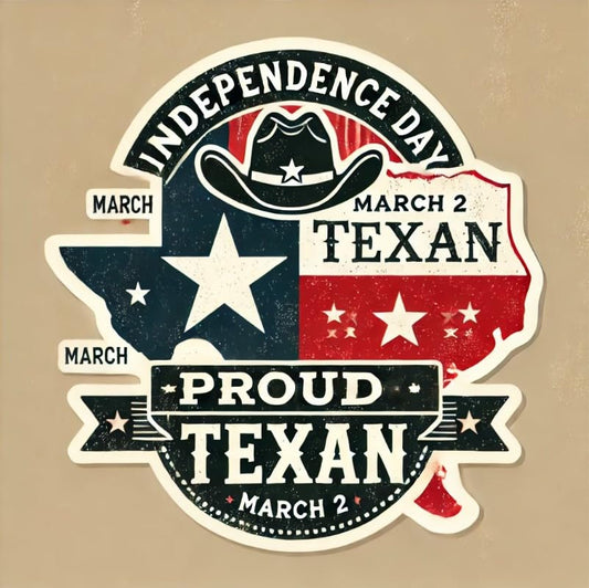 Vinyl sticker: Texas Independence Day March 2 Lone Star Pride Laptop Wall Car Window Bumper Sticker Decal Truck Waterproof Auto Water Bottle