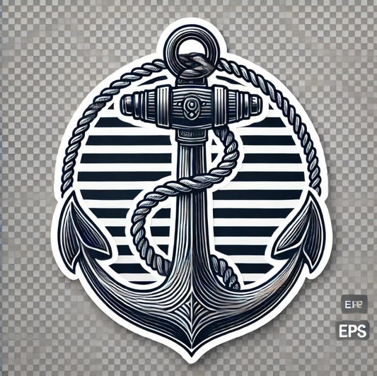 Vinyl sticker: Classic Anchor Sticker for Laptop, Wall, Car, Window, Bumper, Waterproof Decal for Truck, Auto, Water Bottle (4)