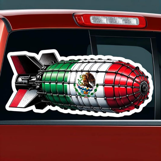 Vinyl sticker: Realistic Mexican Flag Colored Cluster Bomb Sticker for Car, Window, Laptop, Truck, Bumper - No Outline, High-Detail Decal for Auto and Water Bottles (6)