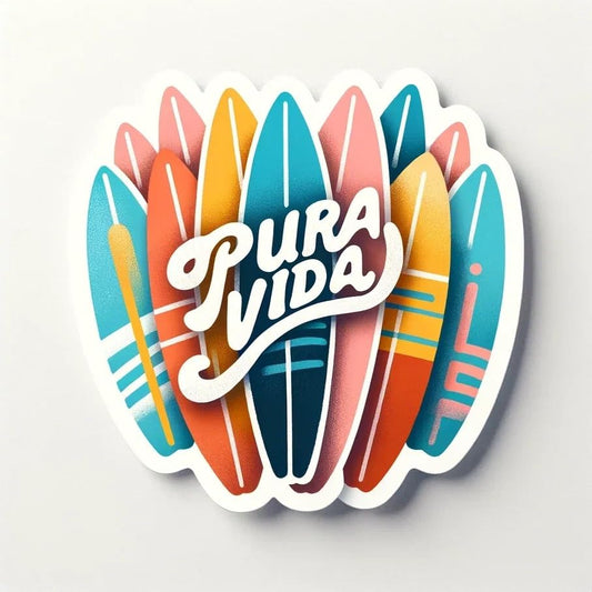 Vinyl sticker: Sticker Pura Vida Tropical Adventure Vinyl Size 4" and 8" Decal Embrace The Surf Sunset Wildlife Vibes for Car Truck Bumper Glass Laptop Tumbler