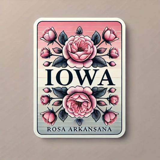Vinyl sticker: Rosa Arkansana Iowa Modern Elegant Laptop Wall Car Window Bumper Sticker Decal Truck Waterproof Auto Water Bottle