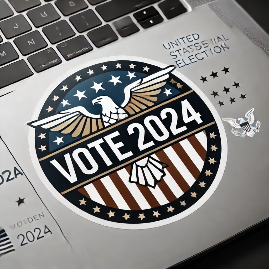 Vinyl sticker: Sophisticated "Vote 2024" Sticker Decal for Laptop, Wall, Car, Window, Bumper, Truck, Waterproof Auto, and Water Bottle