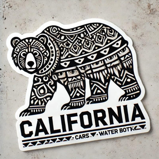 Vinyl sticker: California Grizzly Bear Tribal Laptop Wall Car Window Bumper Sticker Decal Truck Waterproof Auto Water Bottle