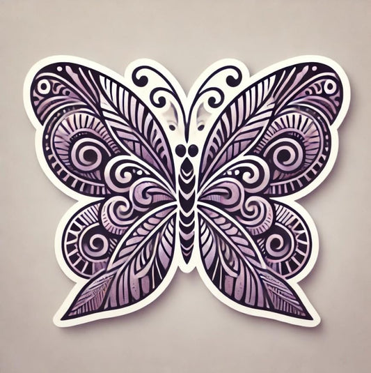 Vinyl sticker: Tribal Butterfly Sticker for Laptop, Car, Wall, Window, Waterproof Decal for Bumper, Truck and Water Bottles (6)
