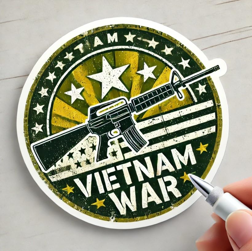 Vinyl sticker: Vietnam War Military Badge Stickers - Vintage Decals for Cars, Laptops, Bumpers, and Windows Variation 12