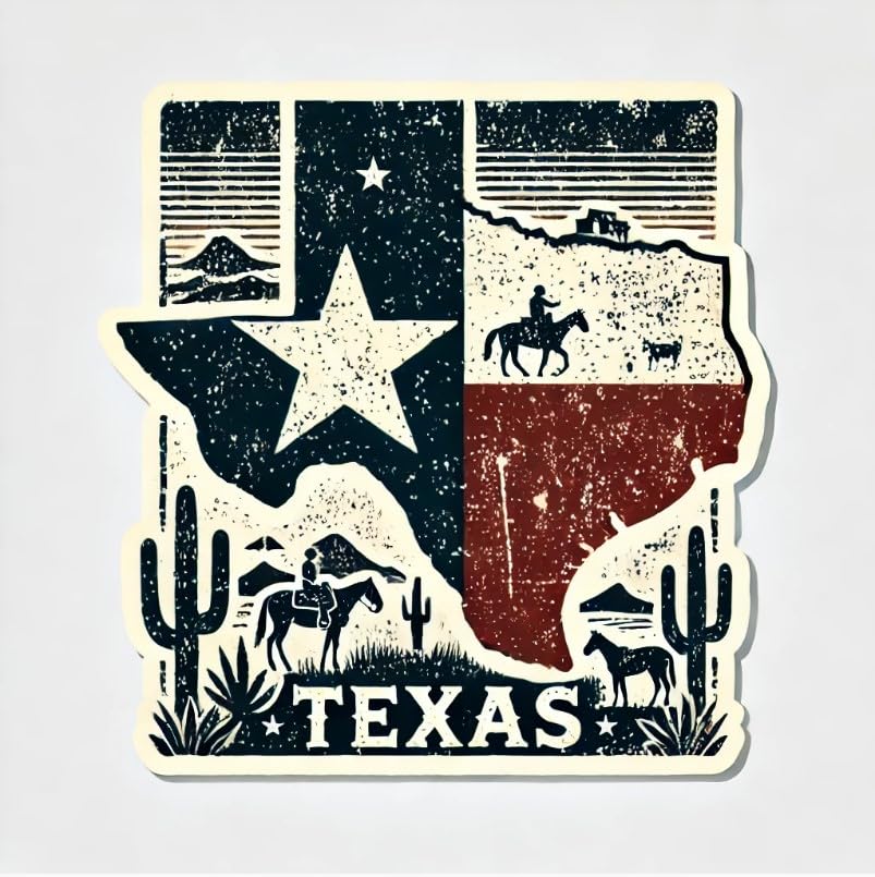 Vinyl sticker: Texas Independence Day Lone Star Flag Laptop Wall Car Window Bumper Sticker Decal Truck Waterproof Auto Water Bottle