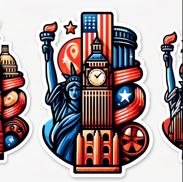 Vinyl sticker: Musical Metropolis Sticker – Futuristic Cityscape of Instruments Decal for Laptops, Cars, and Windows (6)