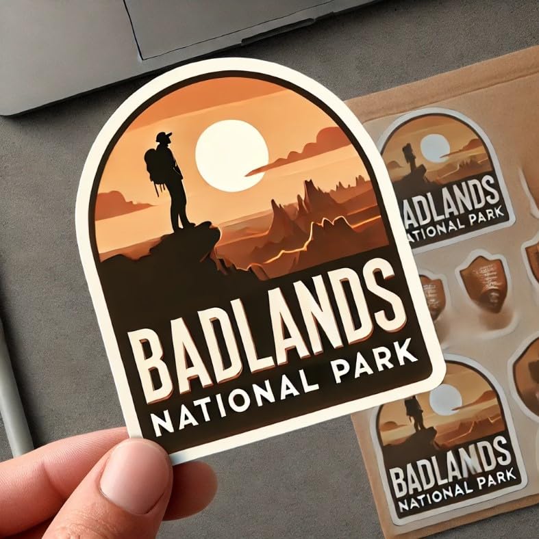 Vinyl sticker: Badlands National Park Sticker - Minimalist Hiker Decal for Laptop, Wall, Car, Window, Bumper, Truck, Waterproof Vinyl for Water Bottle and Auto (6)