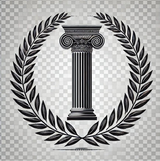 Vinyl sticker: Classical Greek Column with Laurel Wreath (4)