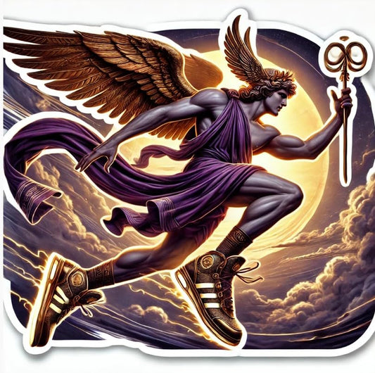 Vinyl sticker: Soaring Hermes Sticker – Waterproof Vinyl Decal for Laptop, Wall, Car, Window, Bumper, Truck, Auto, Water Bottle