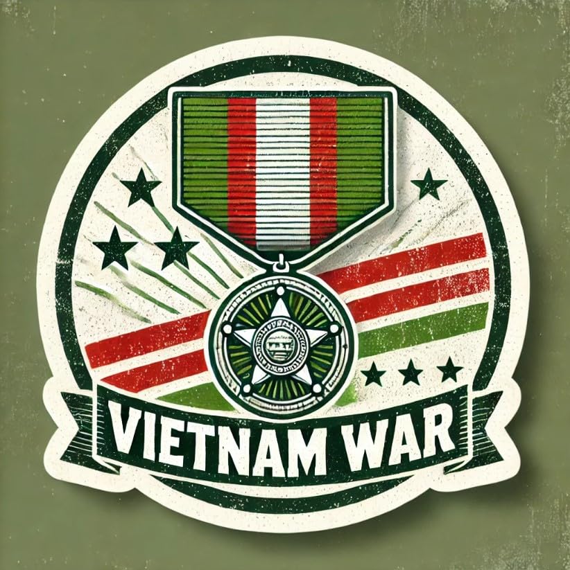 Vinyl sticker: Vietnam War Military Medal Stickers - Vintage Decals for Cars, Laptops, Bumpers, and Windows Variation 2