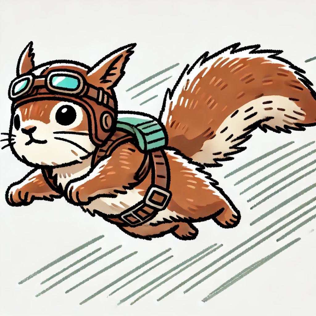 Vinyl sticker: Adventurous Flying Squirrel Without Wings Laptop Wall Car Window Bumper Sticker Decal - Childish Cartoon Style - Waterproof and Durable for Auto, Truck, Water Bottle, More