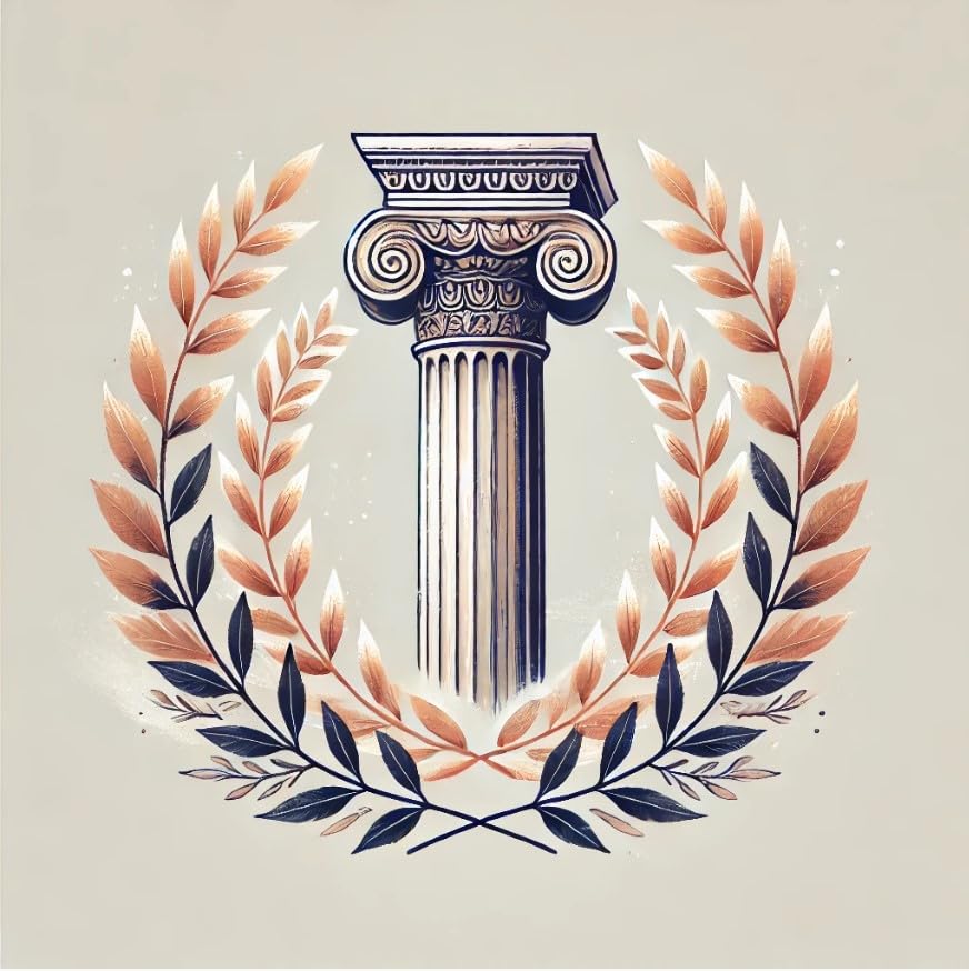 Vinyl sticker: Watercolor-Inspired Column with Flowing Laurel Wreath (4)