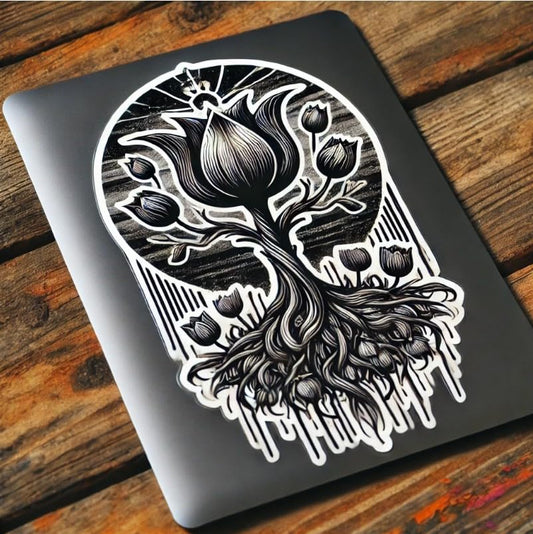 Vinyl sticker: Tulip Tree Indiana State Symbol Vinyl Sticker for Laptop, Wall, Car, Window, Bumper, Decal, Truck, Waterproof, Auto, Water Bottle. Variation 29 (4)