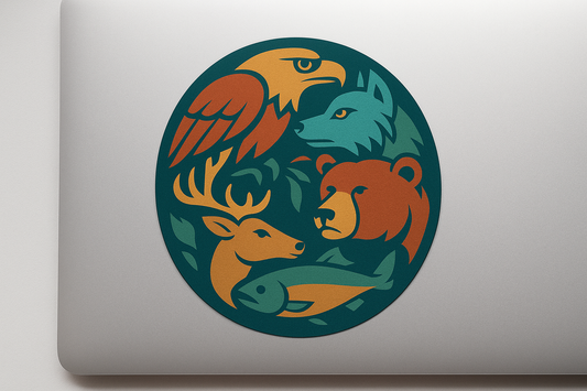 Totem Animal Circle Sticker Decal Vinyl Laptop Car Window Bumper AUTO Water Bottle Helmets Waterproof Emblem