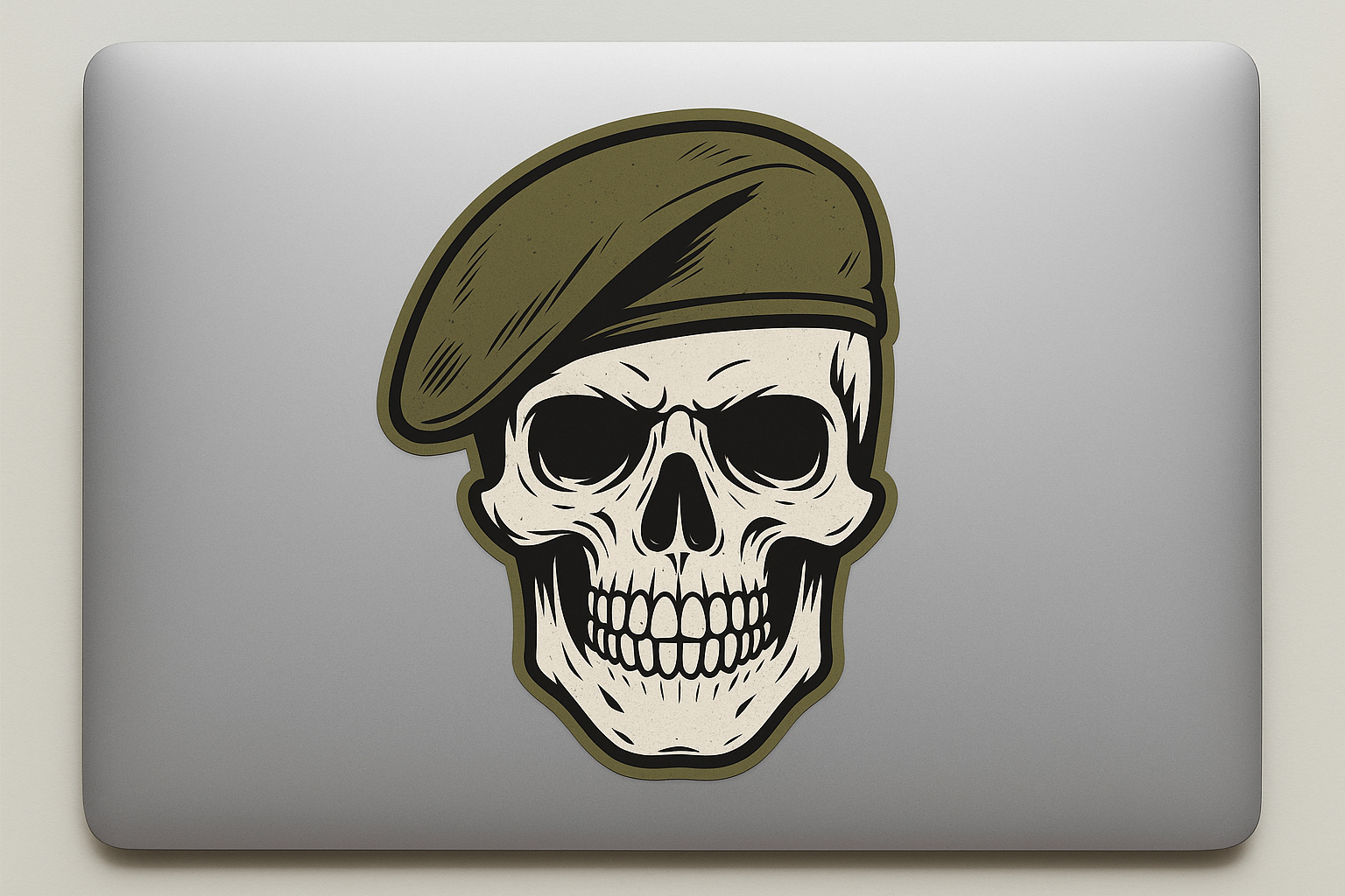 Skull Military Beret Sticker Decal Vinyl Laptop Car Window Bumper AUTO Water Bottle Helmets Waterproof