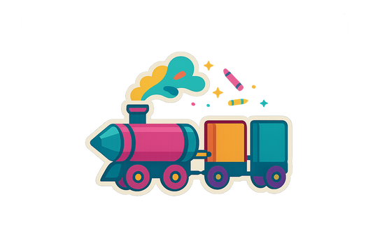 Colorful Train Imagination Sticker Decal Vinyl Laptop Car Window Bumper AUTO Water Bottle Helmets Waterproof Crayons Books