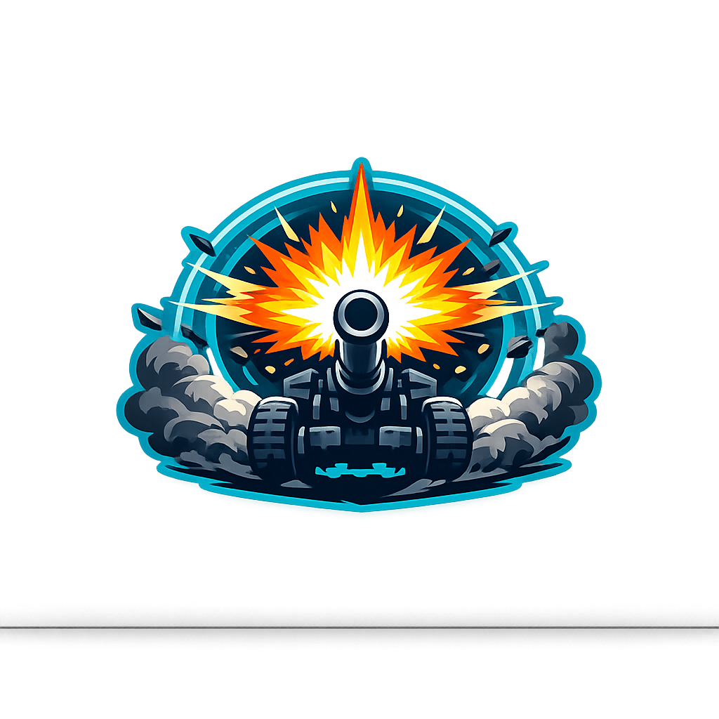 Artillery Shockwave Sticker Decal Vinyl Laptop Car Window Bumper AUTO Water Bottle Helmets Waterproof Cannon Explosion Military