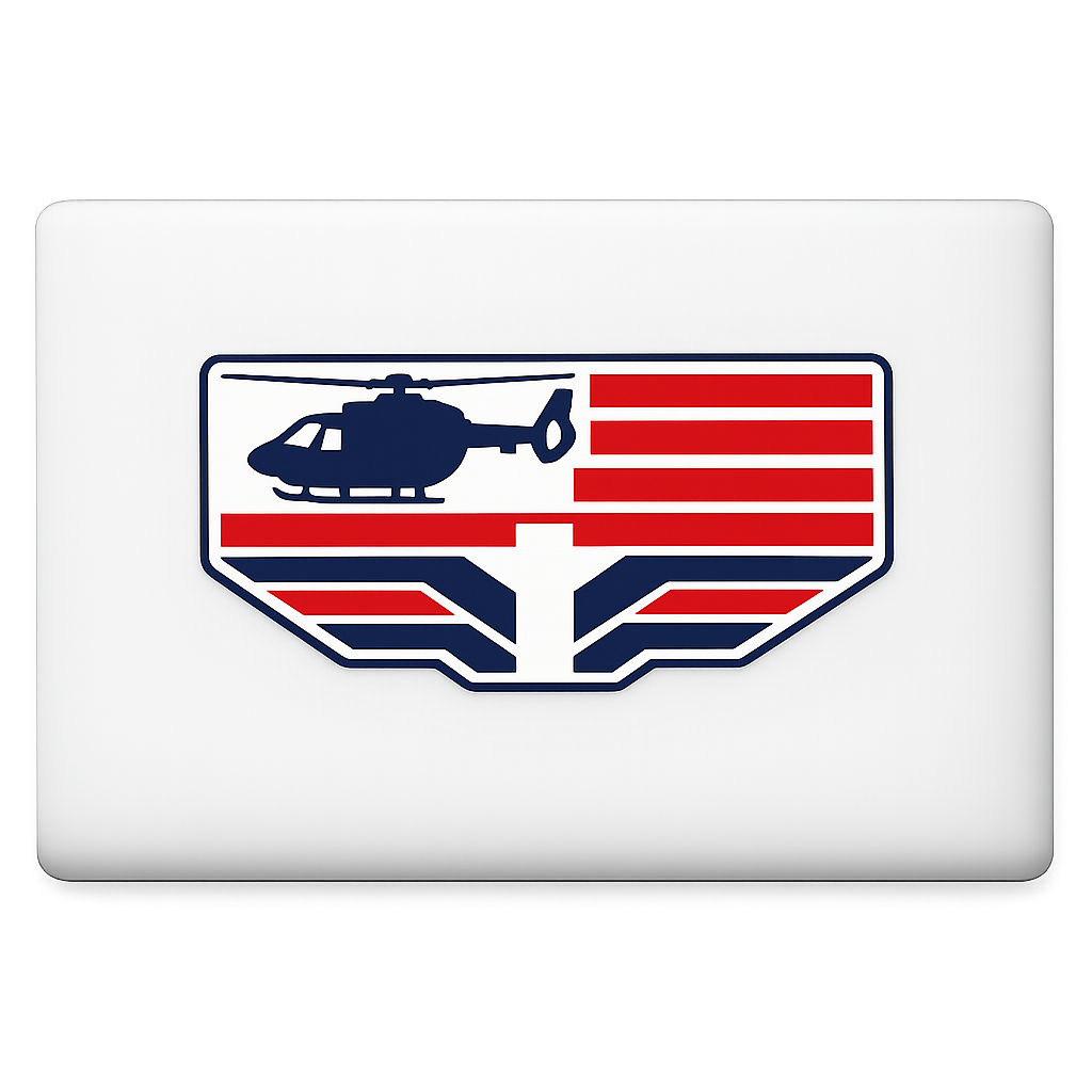 US United States Sticker Decal Vinyl Laptop Car Window Bumper AUTO Water Bottle Helmets Waterproof EMS Helicopter