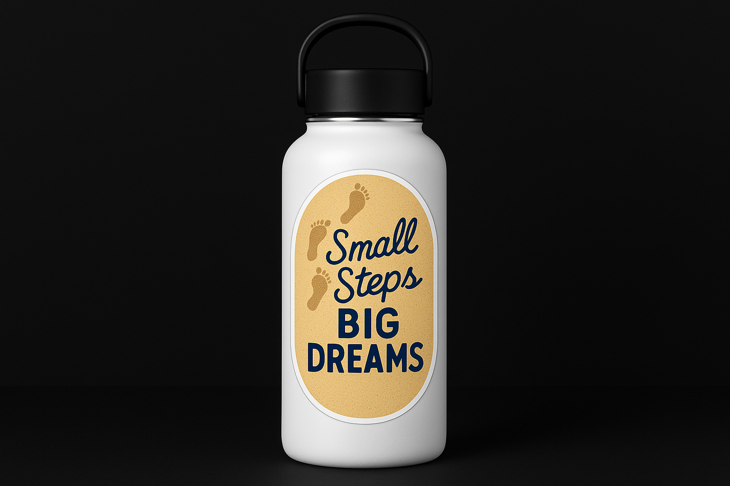 Small Steps Big Dreams Sticker Decal Vinyl Laptop Car Window Bumper AUTO Water Bottle Helmets Waterproof Footprints