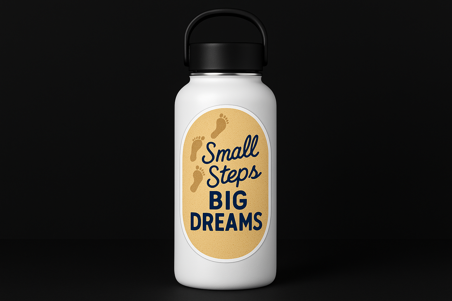 Small Steps Big Dreams Sticker Decal Vinyl Laptop Car Window Bumper AUTO Water Bottle Helmets Waterproof Footprints