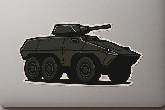 Armored Vehicle Silhouette Sticker Decal Vinyl Laptop Car Window Bumper AUTO Water Bottle Helmets Waterproof Military