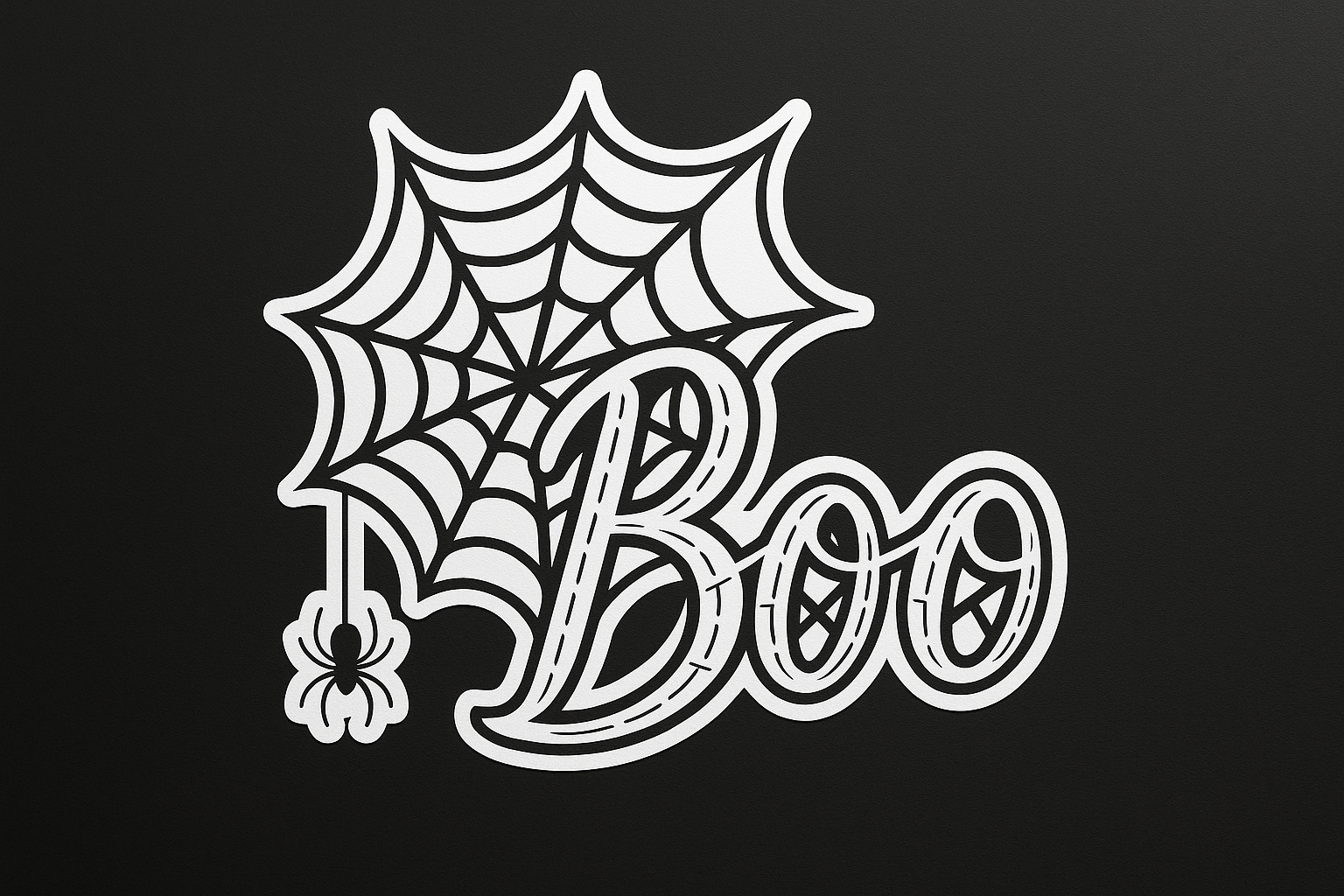 Spiderweb Boo Sticker Decal Vinyl Laptop Car Window Bumper AUTO Water Bottle Helmets Waterproof Halloween