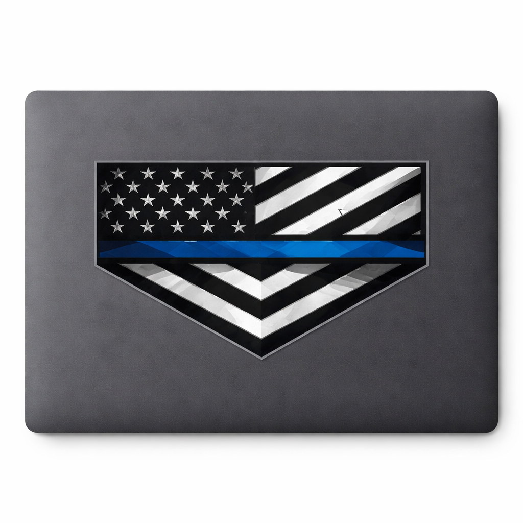 USA Thin Blue Line Sticker Decal Vinyl Laptop Car Window Bumper AUTO Water Bottle Helmets Waterproof Flag