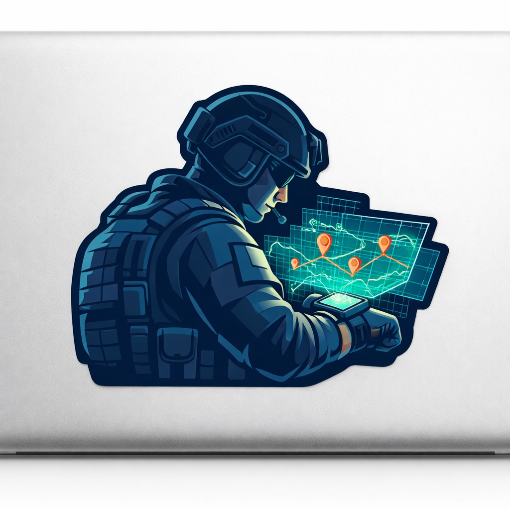 Digital Soldier Sticker Decal Vinyl Laptop Car Window Bumper AUTO Water Bottle Helmets Waterproof Tech Combat Vector