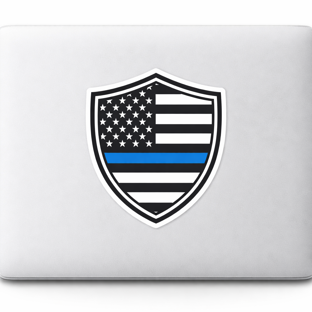 USA United States Thin Blue Line Sticker Decal Vinyl Laptop Car Window Bumper AUTO Water Bottle Helmets Waterproof