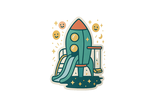 Rocket Playground Sticker Decal Vinyl Laptop Car Window Bumper AUTO Water Bottle Helmets Waterproof Stars