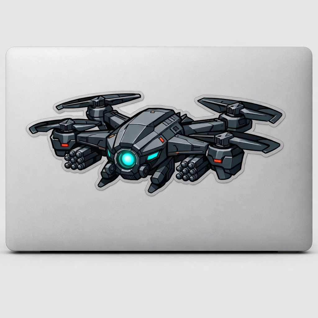 HTD High-tech Drone Sticker Decal Vinyl Laptop Car Window Bumper AUTO Water Bottle Helmets Waterproof UAV
