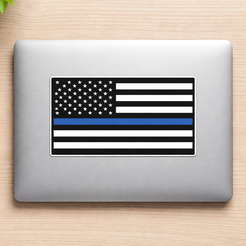USA American Flag Thin Blue Line Sticker Decal Vinyl Laptop Car Window Bumper AUTO Water Bottle Helmets Waterproof